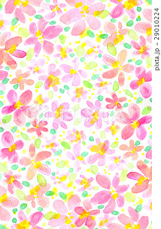 背景素材 水彩 花柄のイラスト素材 29010224 Pixta
