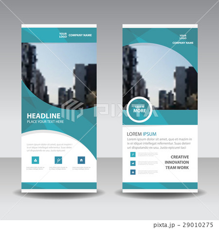 Green polygon Roll Up Banner flat design template Green polygon Roll Up Banner flat design template 29010275