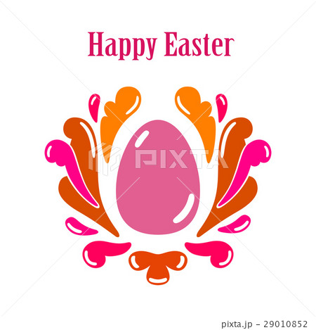 Happy Easter greeting card template with egg. 29010852