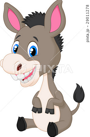Cute baby donkey cartoon 29011278