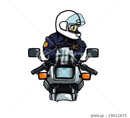 バイク正面のイラスト素材