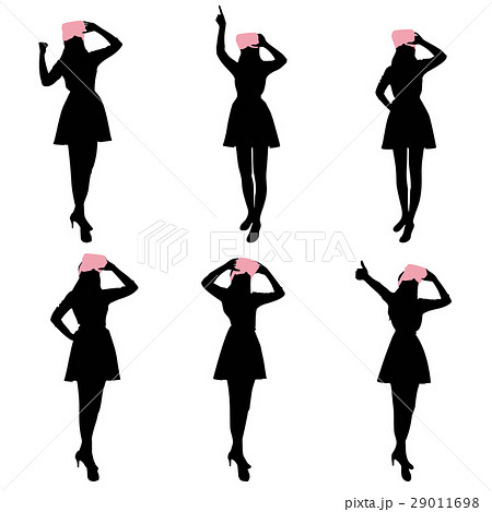 silhouette of woman silhouette of woman 29011698