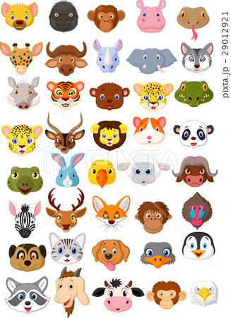 Cartoon animal head collection set 29012921