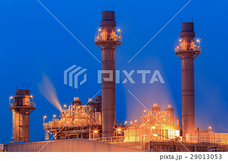 Gas turbine power plant with blue sky Gas turbine power plant with blue sky 29013053