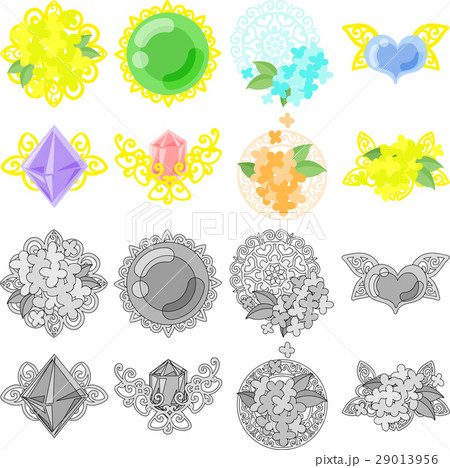 可愛くてお洒落なアクセサリーのアイコンです のイラスト素材