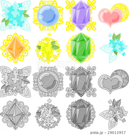 可愛くてお洒落なアクセサリーのアイコンです のイラスト素材
