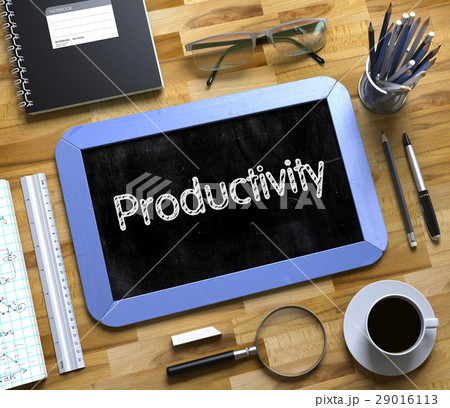 Small Chalkboard with Productivity. 3D. 29016113