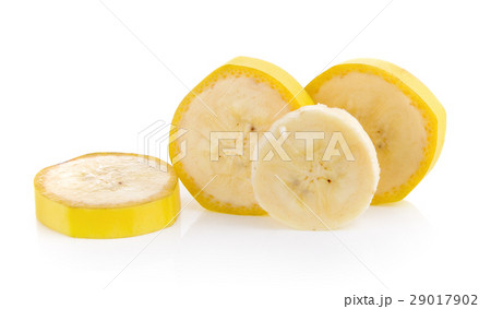 Banana slice isolated on white background 29017902