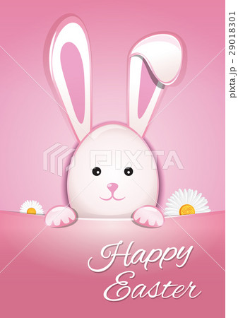 Cute Easter bunny on a pink background Cute Easter bunny on a pink background 29018301