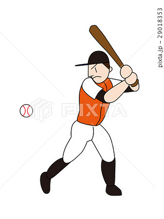 野球選手 バッター 左打者のイラスト素材