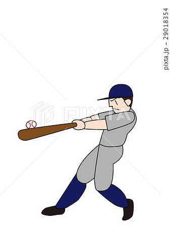 野球選手 バッター 左打者のイラスト素材