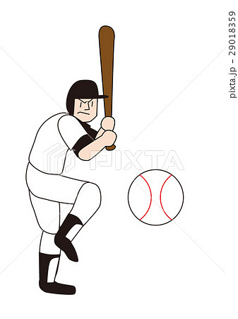 野球選手 バッター 左打者 強打者 ホームランバッターのイラスト素材