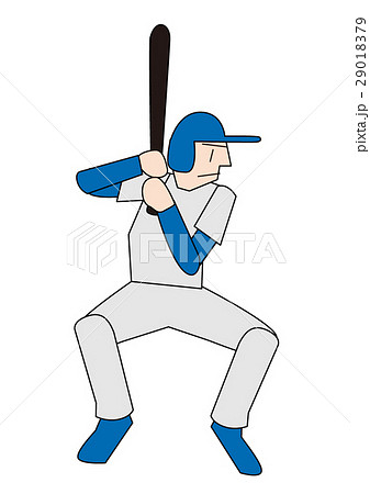 野球選手 バッター 右打者 強打者のイラスト素材