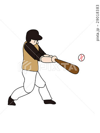 野球選手 バッター 右打者 ホームランバッターのイラスト素材 2901