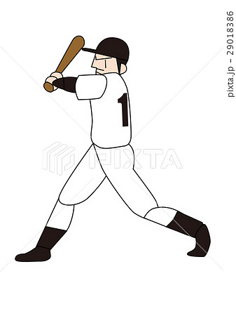 野球選手 バッター 左打者 強打者 ホームランバッターのイラスト素材