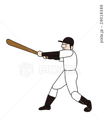 野球選手 バッター 左打者 強打者 ホームランバッターのイラスト素材 2901