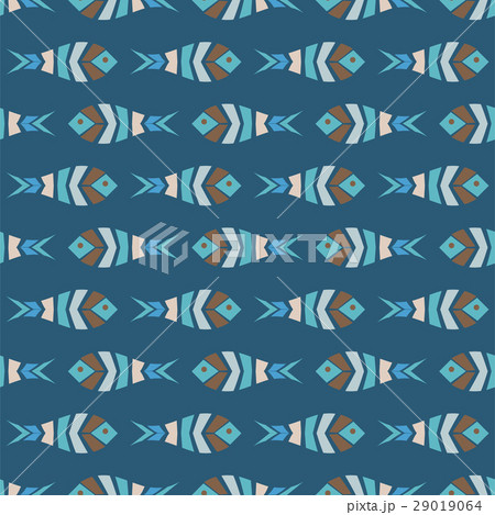 Flock of fish mosaic seamless pattern Flock of fish mosaic seamless pattern 29019064