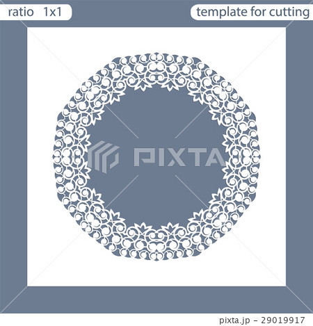 Laser cut wedding invitation card template. 29019917