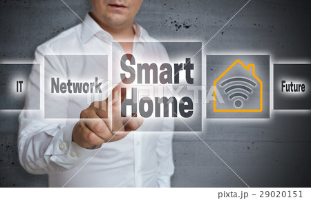 Smart Home concept background is shown by man 29020151