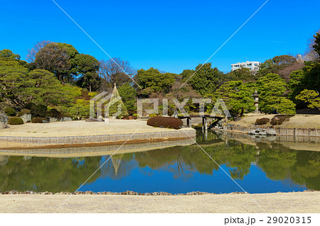 早春の六義園と湖面に映える景観 29020315