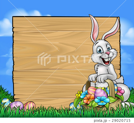 Cartoon Easter Bunny Background Sign 29020715