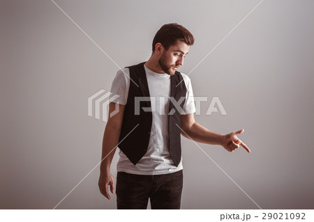 profile portrait of handsome man with beard profile portrait of handsome man with beard 29021092