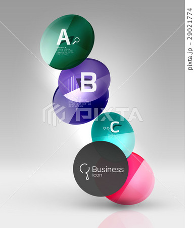 Shiny circles with text in 3d space 29021774