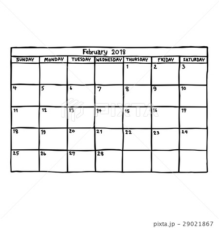 calendar February 2018 - vector illustration calendar February 2018 - vector illustration 29021867