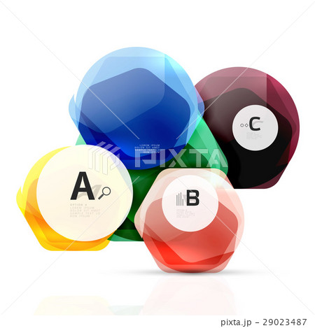 Glass color hexagons. Glossy plastic hexagon Glass color hexagons. Glossy plastic hexagon 29023487