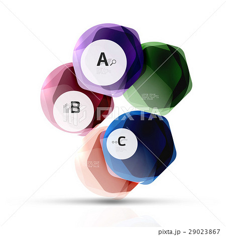Glass color hexagons. Glossy plastic hexagon 29023867