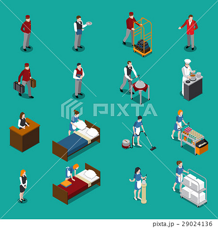 Hotel Staff Isometric Set 29024136