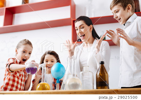 Happy attractive woman looking at the girl 29025500