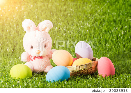 Easter bunny toy and Easter egg 29028958