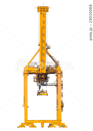 Yellow harbor cranes in shipyard isolate on white Yellow harbor cranes in shipyard isolate on white 29030068