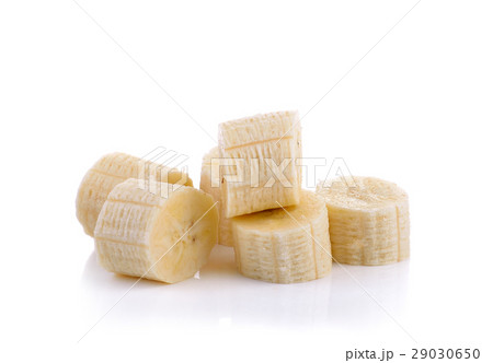 Banana slices isolated on white background Banana slices isolated on white background 29030650