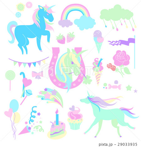 Light green and aquamarine unicorns with sweet Light green and aquamarine unicorns with sweet 29033935