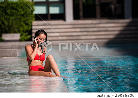 Calling all her friends to join. Portrait of a 29036806