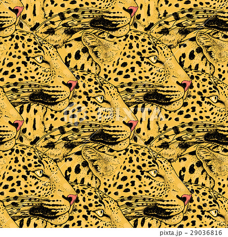 Leopard face tattoo , illustration, print 29036816