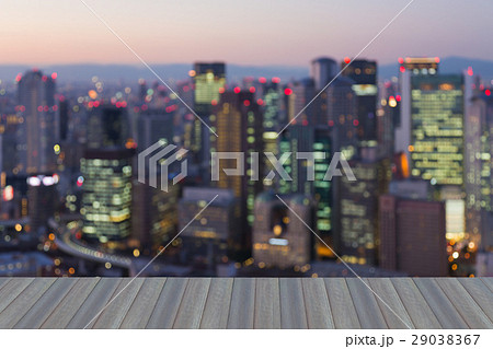 Osaka city business downtown blurred lightの写真素材 [29038367] - PIXTA