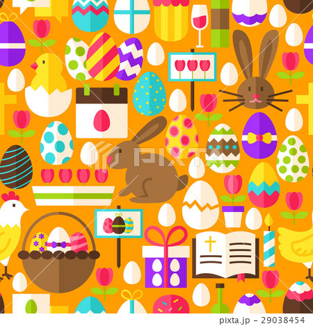 Orange Easter Seamless Pattern 29038454