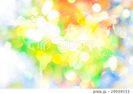 Abstract bokeh of light with world map 29038533