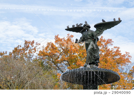 The Bethesda fountain in an autumn morning 29040090