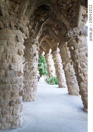 Walking around Park Guell in Barcelona 29041012