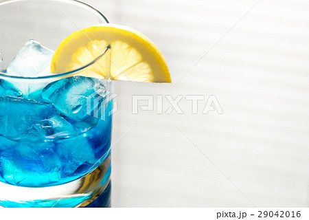 Glass of blue curacao cocktail 29042016