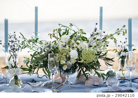 accessories at the wedding table. Close-up 29042110