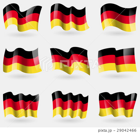 Set of Germany(New) flags in the air. Vector Set of Germany(New) flags in the air. Vector 29042466