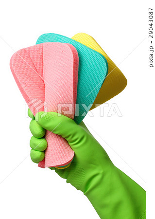 Few washing sponges in hand 29043087