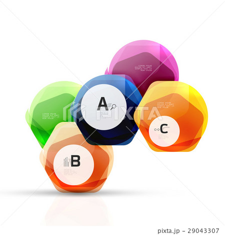 Shiny hexagons with infographics options Shiny hexagons with infographics options 29043307