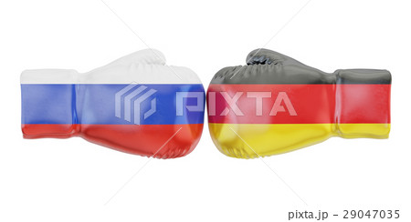 Boxing gloves with Germany and Russia flags 29047035