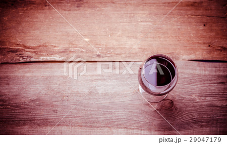Red Wine In A Wine Glass. The Top View 29047179